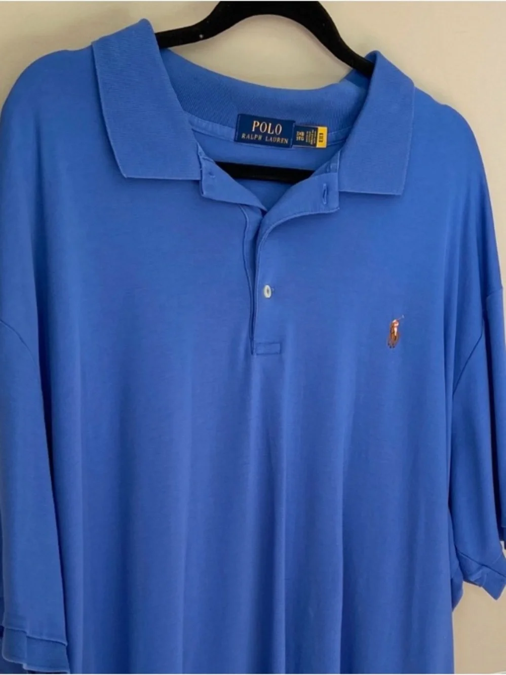 Ralph Lauren Men's 100% Cotton  Blue Short-Sleeve Polo‎ Size 3XB Preppy, Resort
